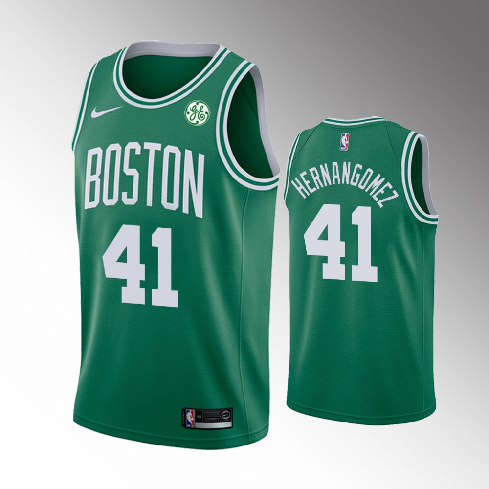 Men's Boston Celtics Juancho Hernangomez #41 Icon Edition 2021 Green 2021 Trade Jersey 2401YNDN